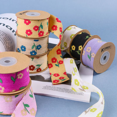 OEM Blossom Flower Art Basılı Kurdele 40mm Logo ile Özel Kurdele