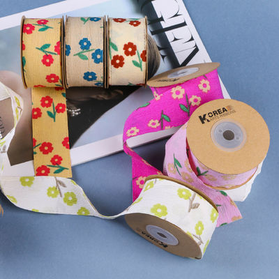 OEM Blossom Flower Art Basılı Kurdele 40mm Logo ile Özel Kurdele