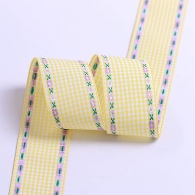 7mm-38mm Mavi nakışlı kurdele ISO9001 Nakışlı Çiçekli kurdele