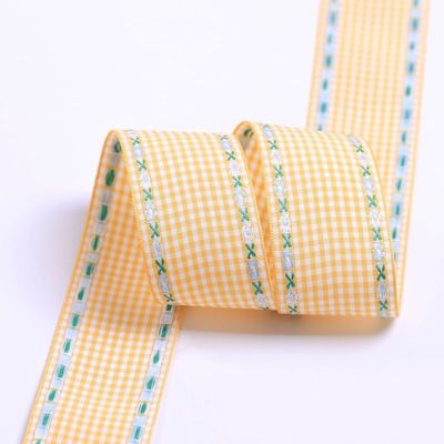 7mm-38mm Mavi nakışlı kurdele ISO9001 Nakışlı Çiçekli kurdele