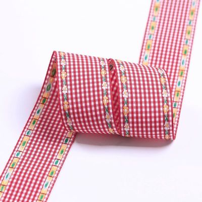 7mm-38mm Mavi nakışlı kurdele ISO9001 Nakışlı Çiçekli kurdele