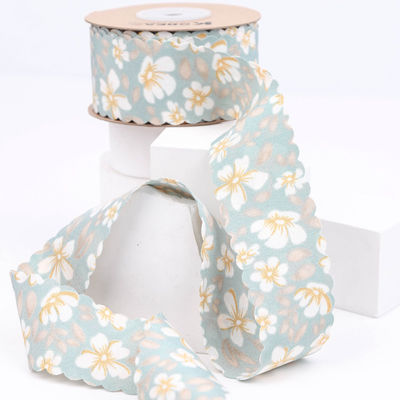 Çiçekli Kişiselleştirilmiş Grosgrain Kurdele hediye paketleme için dokuma kenar kurdele