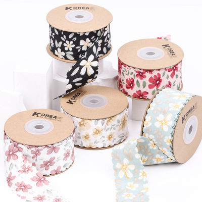 Çiçekli Kişiselleştirilmiş Grosgrain Kurdele hediye paketleme için dokuma kenar kurdele