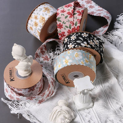 Çiçekli Kişiselleştirilmiş Grosgrain Kurdele hediye paketleme için dokuma kenar kurdele