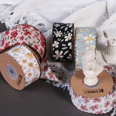 Çiçekli Kişiselleştirilmiş Grosgrain Kurdele hediye paketleme için dokuma kenar kurdele