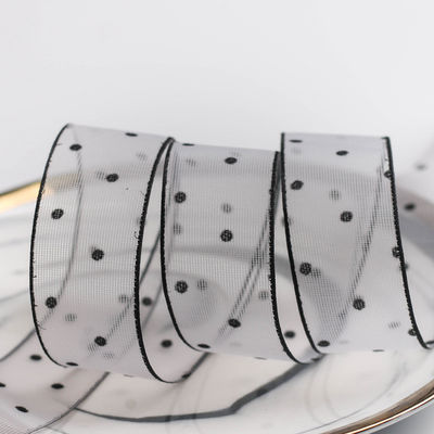 10mm-60mm Dot Velvet Kablolu Kurdele nakış Çift taraflı kadife kurdele