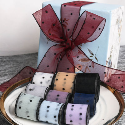 10mm-60mm Dot Velvet Kablolu Kurdele nakış Çift taraflı kadife kurdele
