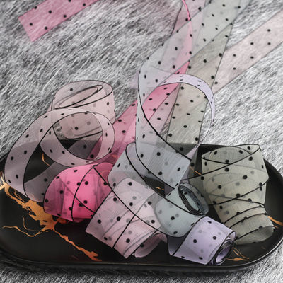 10mm-60mm Dot Velvet Kablolu Kurdele nakış Çift taraflı kadife kurdele
