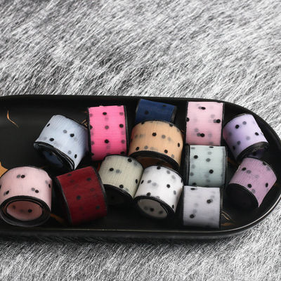 10mm-60mm Dot Velvet Kablolu Kurdele nakış Çift taraflı kadife kurdele