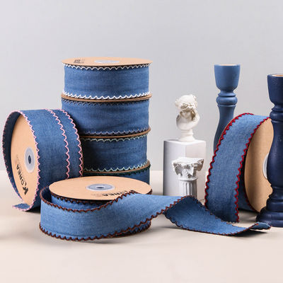 Giyim Dekorasyonu Jeans Şerit 38mm Çift Yüzlü Dikiş Kenar