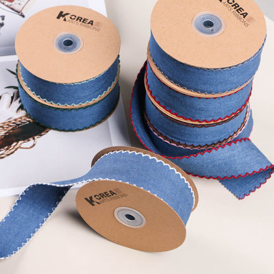 Giyim Dekorasyonu Jeans Şerit 38mm Çift Yüzlü Dikiş Kenar