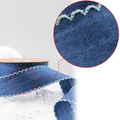 Giyim Dekorasyonu Jeans Şerit 38mm Çift Yüzlü Dikiş Kenar