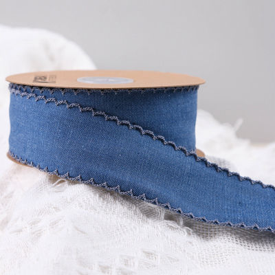 Giyim Dekorasyonu Jeans Şerit 38mm Çift Yüzlü Dikiş Kenar