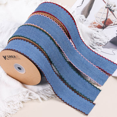Giyim Dekorasyonu Jeans Şerit 38mm Çift Yüzlü Dikiş Kenar