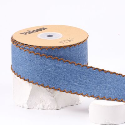 Giyim Dekorasyonu Jeans Şerit 38mm Çift Yüzlü Dikiş Kenar