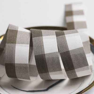 Siyah ve Beyaz Çerezli Kablolu Kurdele 7mm-40mm Polyester Kurdele Rulo