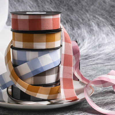 Siyah ve Beyaz Çerezli Kablolu Kurdele 7mm-40mm Polyester Kurdele Rulo