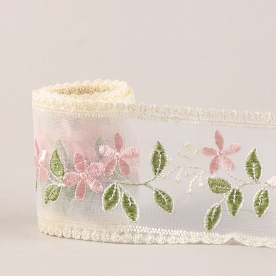 Kırık Kablolu Organza Kurdele 85mm Tek Yüzlü Basılı Organza Kurdele