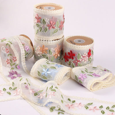Kırık Kablolu Organza Kurdele 85mm Tek Yüzlü Basılı Organza Kurdele