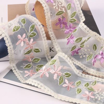 Kırık Kablolu Organza Kurdele 85mm Tek Yüzlü Basılı Organza Kurdele