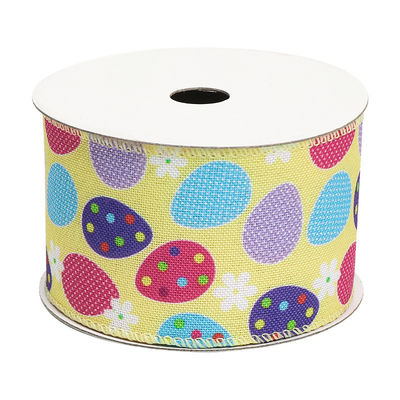 Yumurta ve Tavşan Paskalya Kablolu Kurdele 50 mm 5 cm Paskalya Tavşanı Kurdele