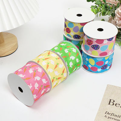Yumurta ve Tavşan Paskalya Kablolu Kurdele 50 mm 5 cm Paskalya Tavşanı Kurdele