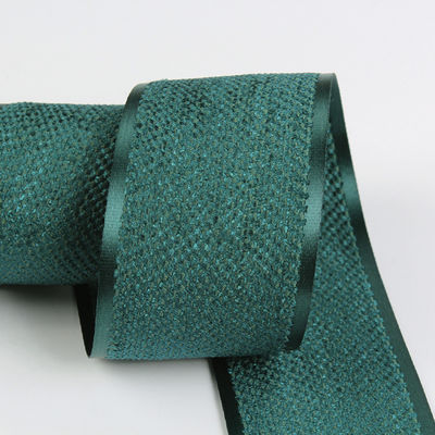 Kore Polyester Pamuk Kadife Kurdele 10mm-40mm Yeşil Kadife Kablolu Kurdele