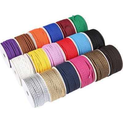 DIY 2 örgülü ip 5mm Siyah Çift örgülü Naylon ip