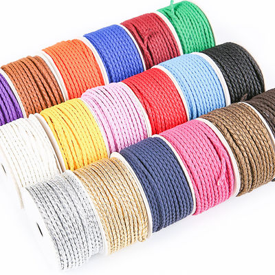 DIY 2 örgülü ip 5mm Siyah Çift örgülü Naylon ip
