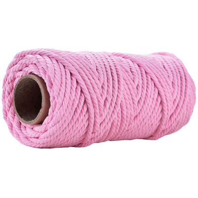 50m tozlu pembe makram ipi 5mm ISO9001 pembe pamuklu ip 3 iplik