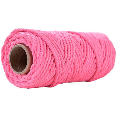 50m tozlu pembe makram ipi 5mm ISO9001 pembe pamuklu ip 3 iplik