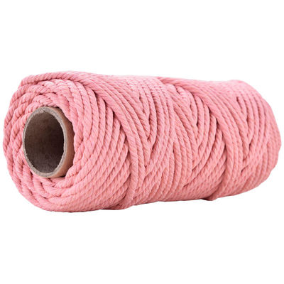50m tozlu pembe makram ipi 5mm ISO9001 pembe pamuklu ip 3 iplik