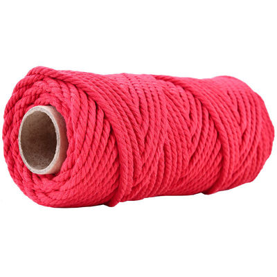 50m tozlu pembe makram ipi 5mm ISO9001 pembe pamuklu ip 3 iplik