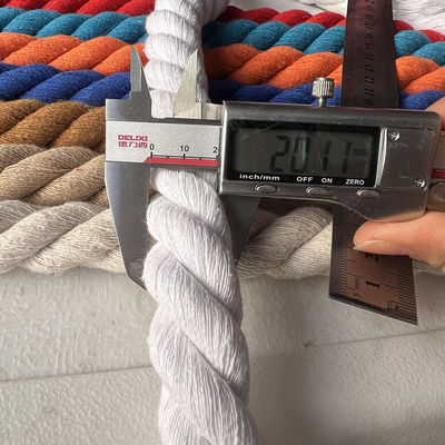 Gül 20 mm Dönmüş Pamuk İp ISO14001 3 Fil Makram Kablosu