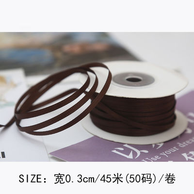 3mm Polyester Satin Kurdele Çift Yüzlü Yüksek yoğunluklu Satin Finish Poly Kurdele