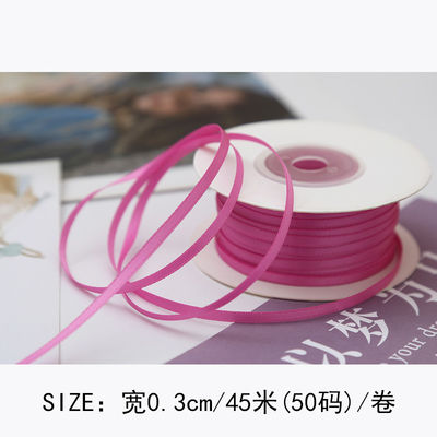 3mm Polyester Satin Kurdele Çift Yüzlü Yüksek yoğunluklu Satin Finish Poly Kurdele