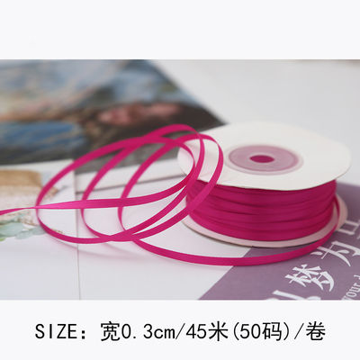 3mm Polyester Satin Kurdele Çift Yüzlü Yüksek yoğunluklu Satin Finish Poly Kurdele