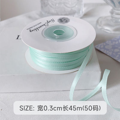3mm Polyester Satin Kurdele Çift Yüzlü Yüksek yoğunluklu Satin Finish Poly Kurdele