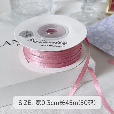 3mm Polyester Satin Kurdele Çift Yüzlü Yüksek yoğunluklu Satin Finish Poly Kurdele