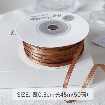 3mm Polyester Satin Kurdele Çift Yüzlü Yüksek yoğunluklu Satin Finish Poly Kurdele