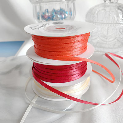 3mm Polyester Satin Kurdele Çift Yüzlü Yüksek yoğunluklu Satin Finish Poly Kurdele