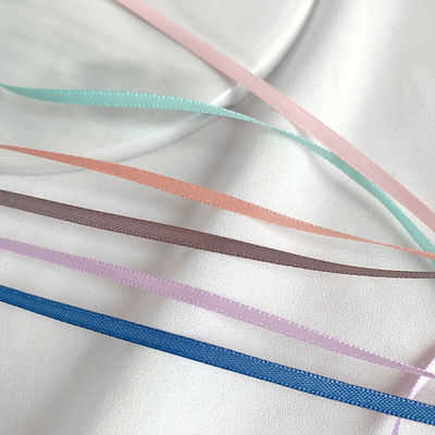 3mm Polyester Satin Kurdele Çift Yüzlü Yüksek yoğunluklu Satin Finish Poly Kurdele