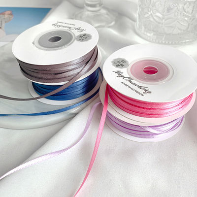 3mm Polyester Satin Kurdele Çift Yüzlü Yüksek yoğunluklu Satin Finish Poly Kurdele