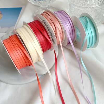 3mm Polyester Satin Kurdele Çift Yüzlü Yüksek yoğunluklu Satin Finish Poly Kurdele