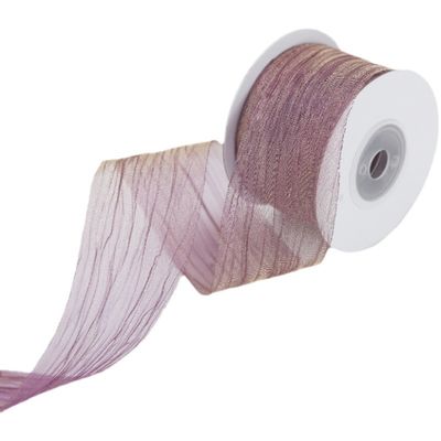 Poliester 38mm Organza Kurdele Ekolojik Dostununun Sarı Pembe Organza Kurdele