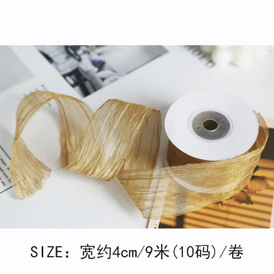 Poliester 38mm Organza Kurdele Ekolojik Dostununun Sarı Pembe Organza Kurdele