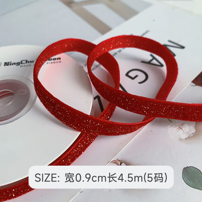 Parlak Parlak Kadife Kurdele 6mm-38mm Derin Kırmızı Kadife Kurdele Yumuşak