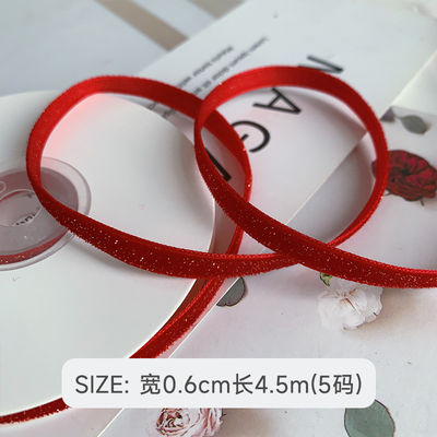 Parlak Parlak Kadife Kurdele 6mm-38mm Derin Kırmızı Kadife Kurdele Yumuşak