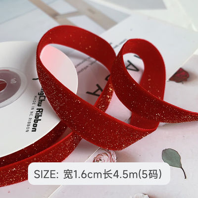 Parlak Parlak Kadife Kurdele 6mm-38mm Derin Kırmızı Kadife Kurdele Yumuşak