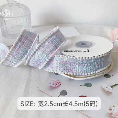 25mm Polyester Kurdele Açılık Plaid Kurdele İnci Kenar OEM ODM